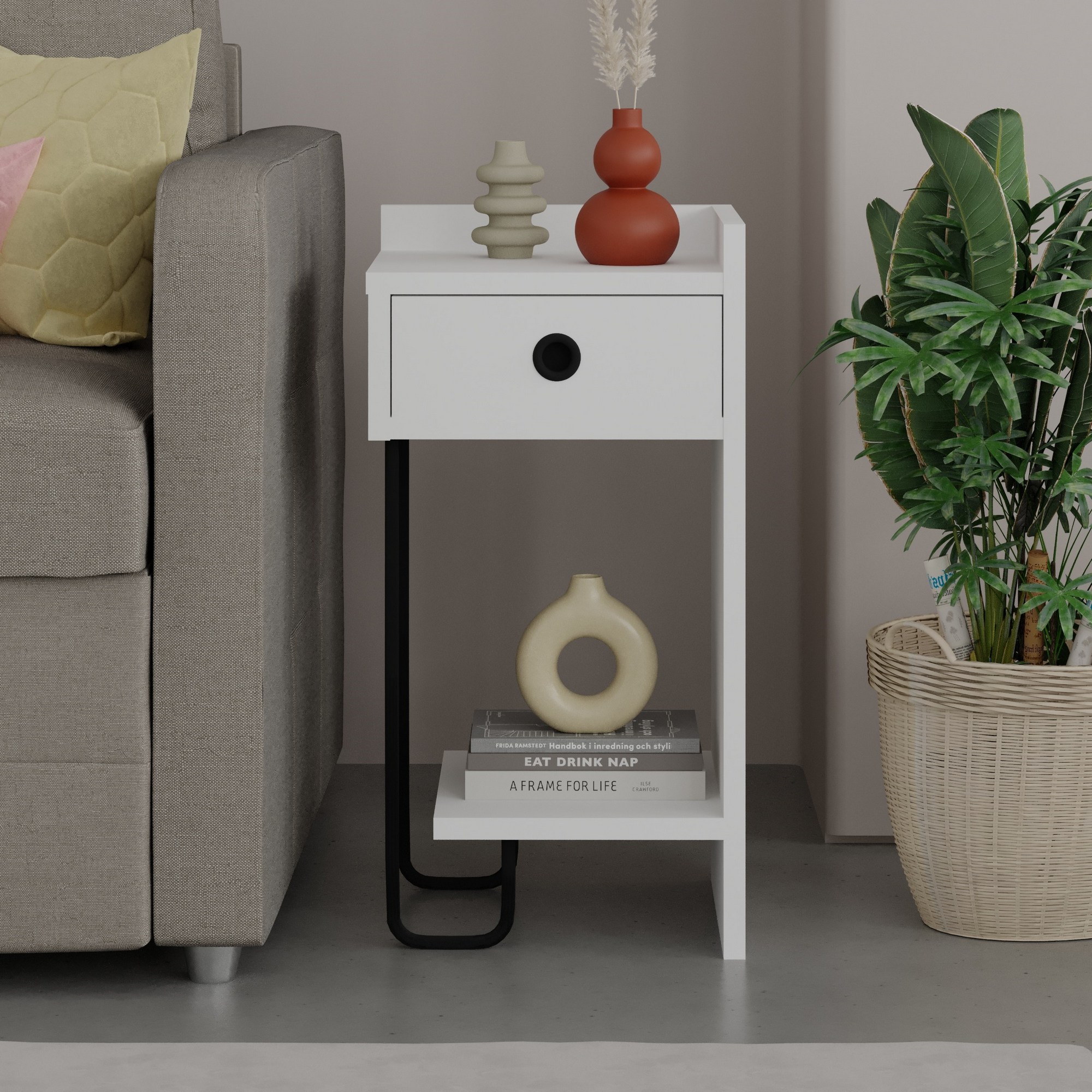 Sirius Bedside Table Right White