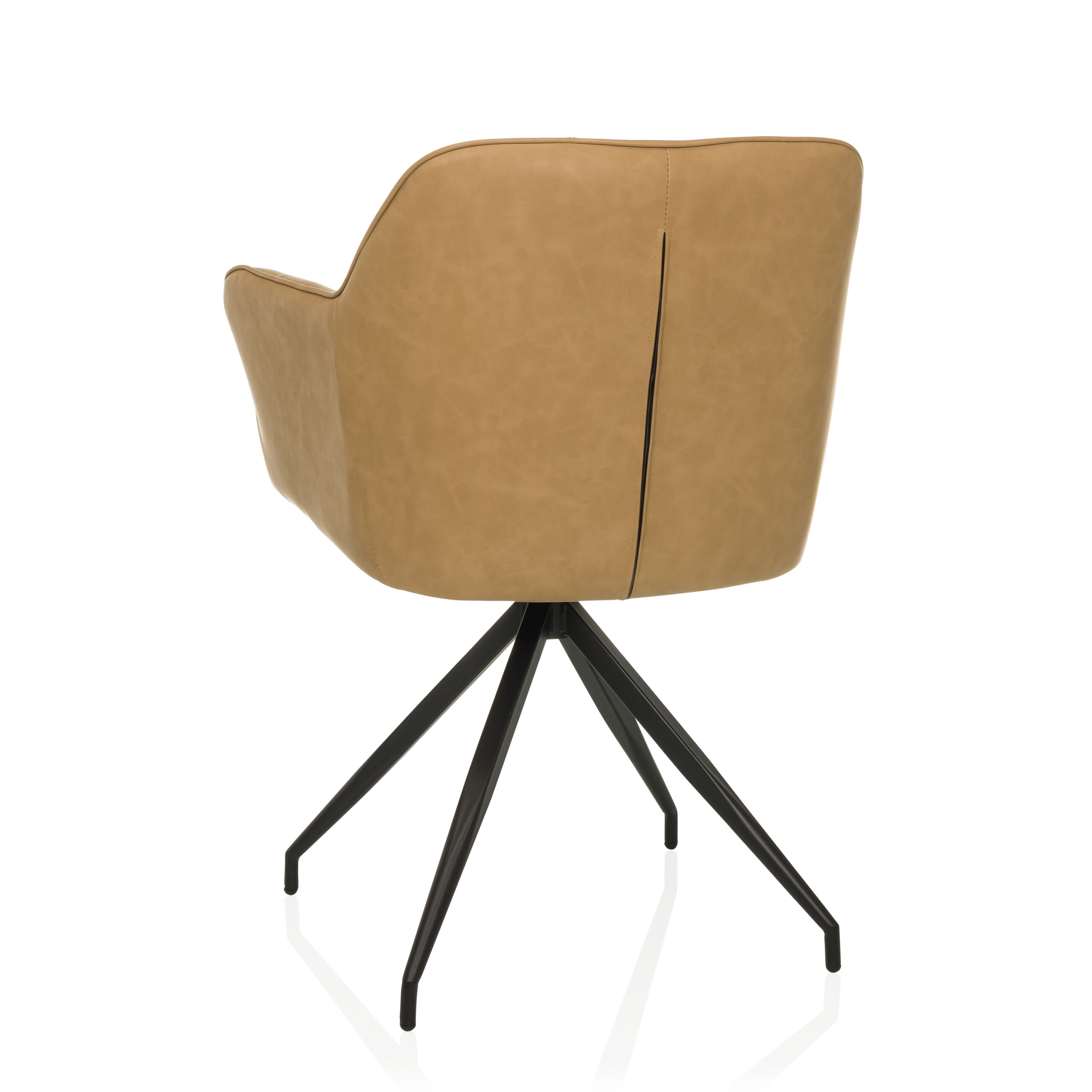 ELVERUM SPU Dining chair Faux leather Light brown