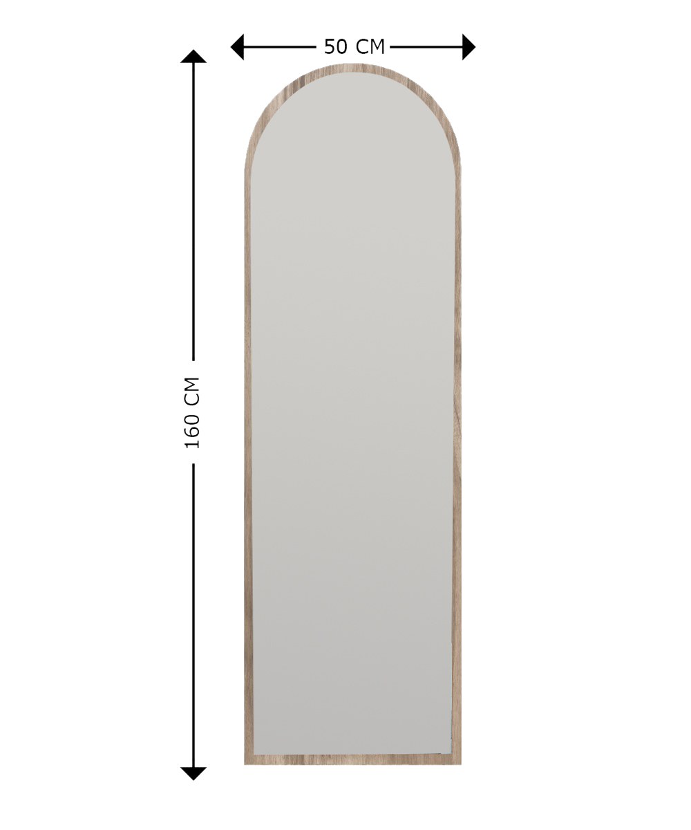 Emma Standing Mirror Walnut Brown 50cmx 160cm