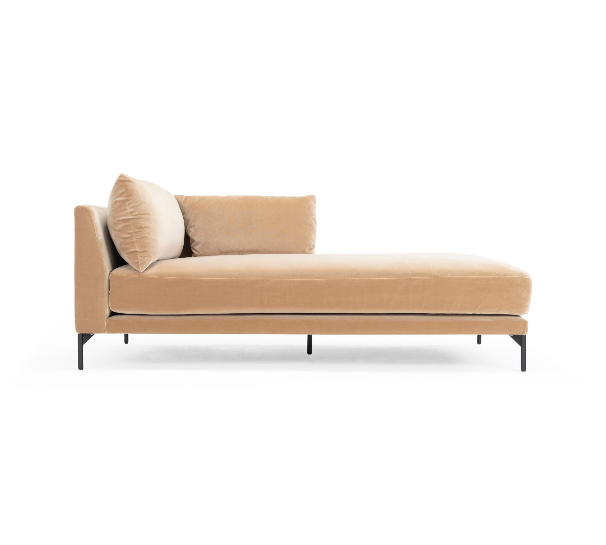 Vincent 1-Sitzer Récamiere Rechts Velour Matt Beige