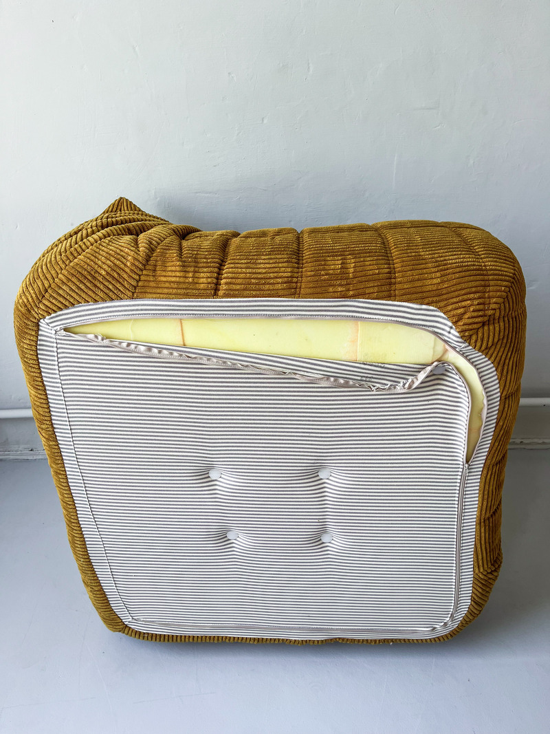 Togo Divano angolare Velluto a coste Marrone sabbia