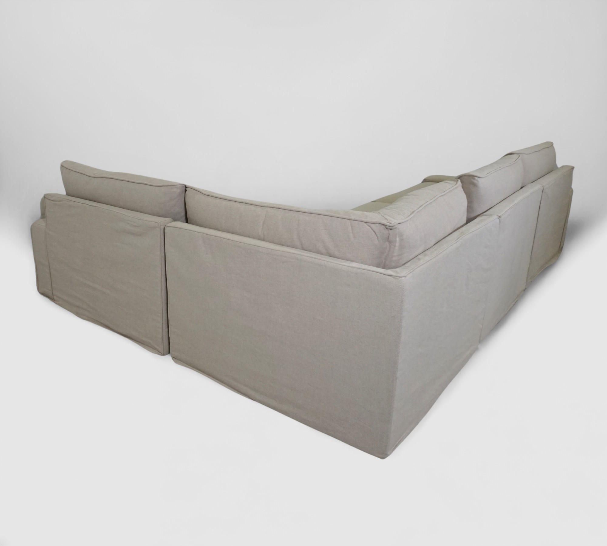 Trent Ecksofa Baumwolle Leinen Creme