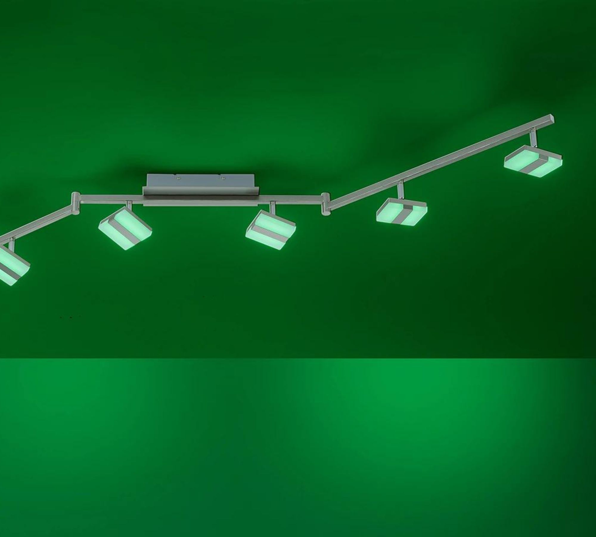 LED Deckenleuchte 6-flammig Eisen Kunststoff Silber