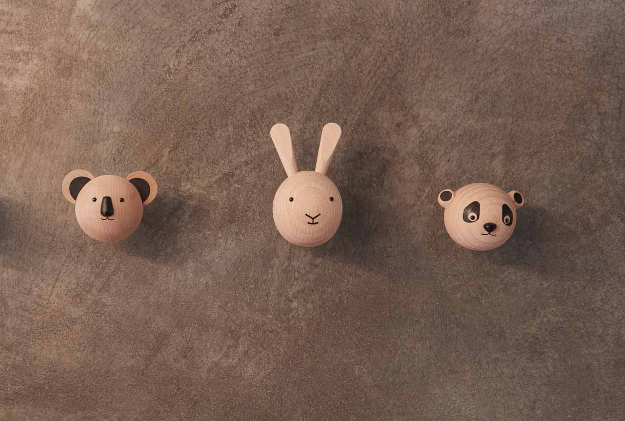 Mini Koala Hook Wood Natural