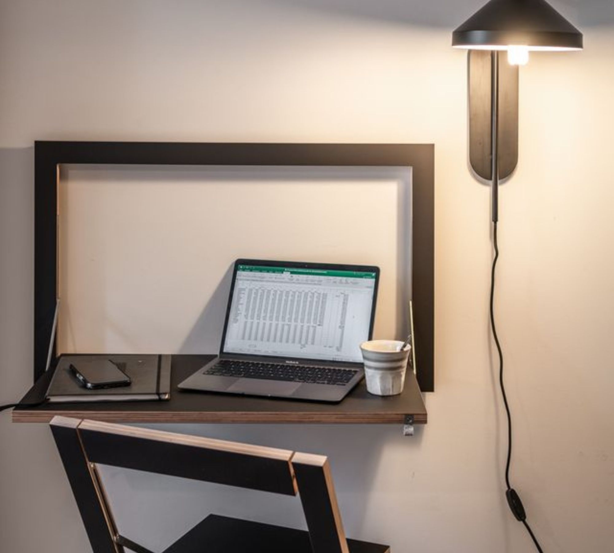 Fläpps Secretary Wood Black 80 x 50 cm