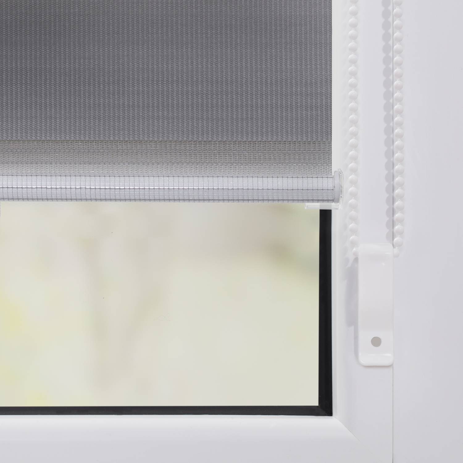 Duo-Rollo Klemmfix Webstoff Grau 80 x 150 cm