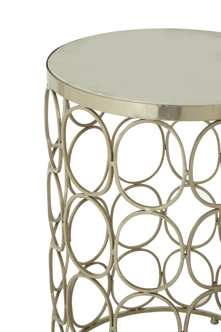 2x Templar Side Table Iron Marble Gold