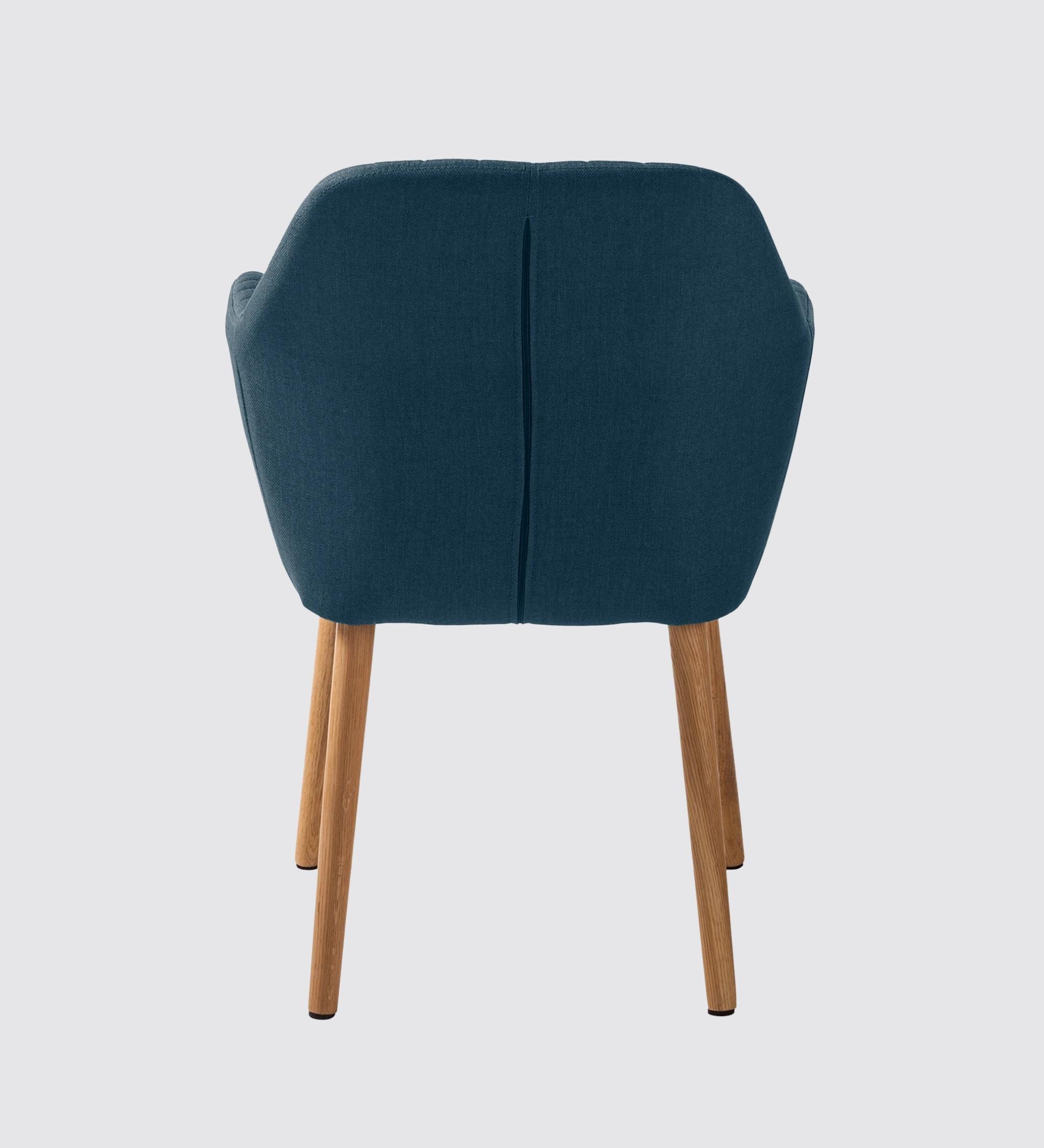 Armlehnstuhl Eiche Massiv Webstoff Jeansblau