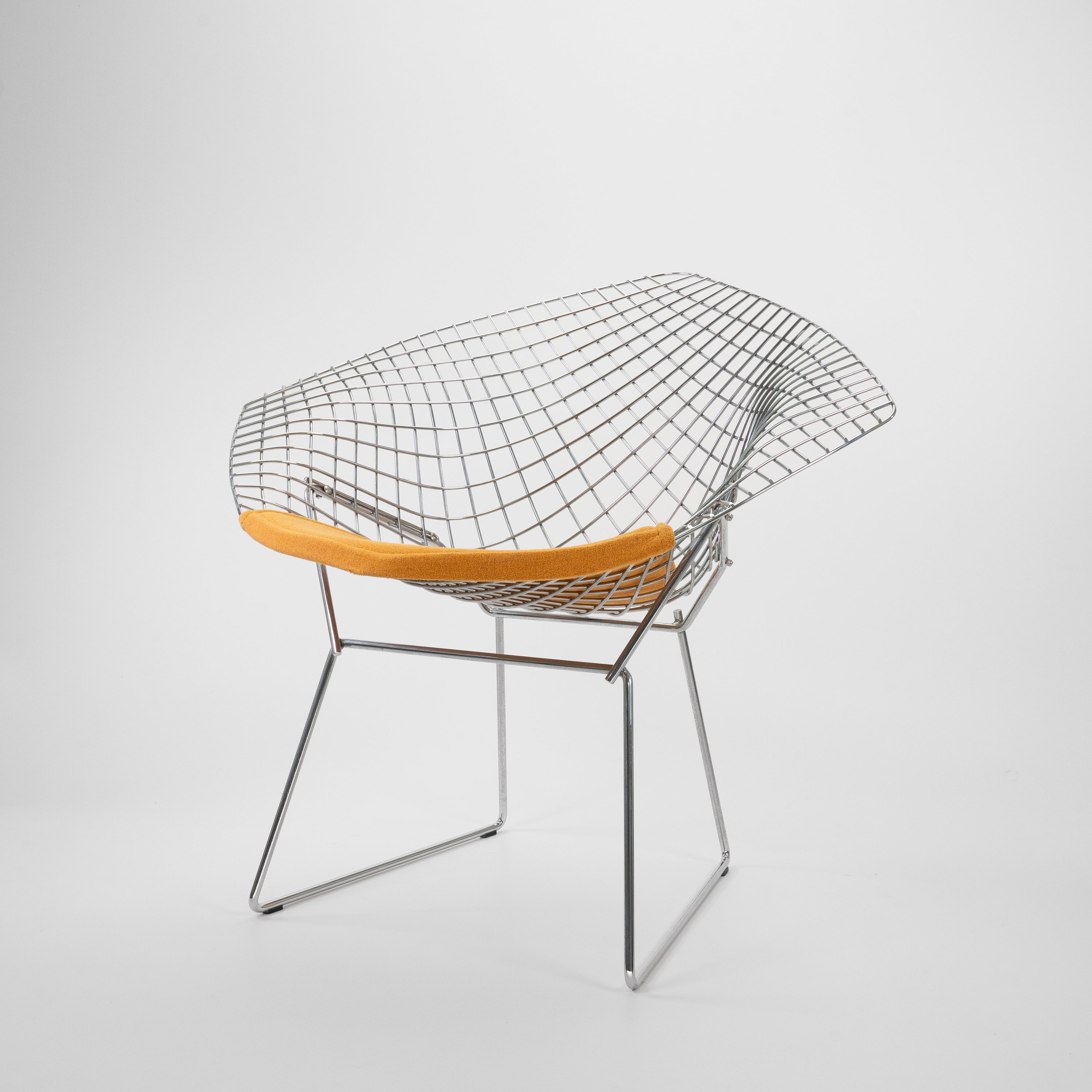 Diamond Chair Chrom mit gelbem Sitzpolster