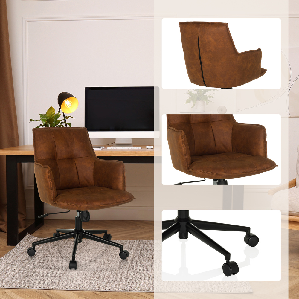 SOLAO LIFE  Office Chair Swivel Fabric Brown