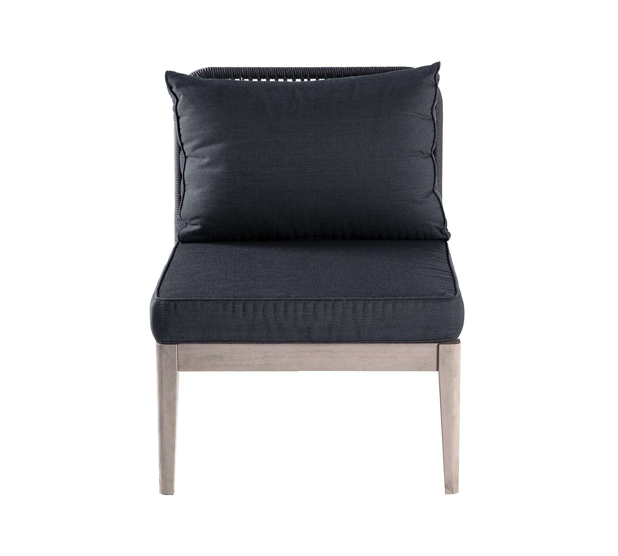 Loungesessel Holz Metall Grau