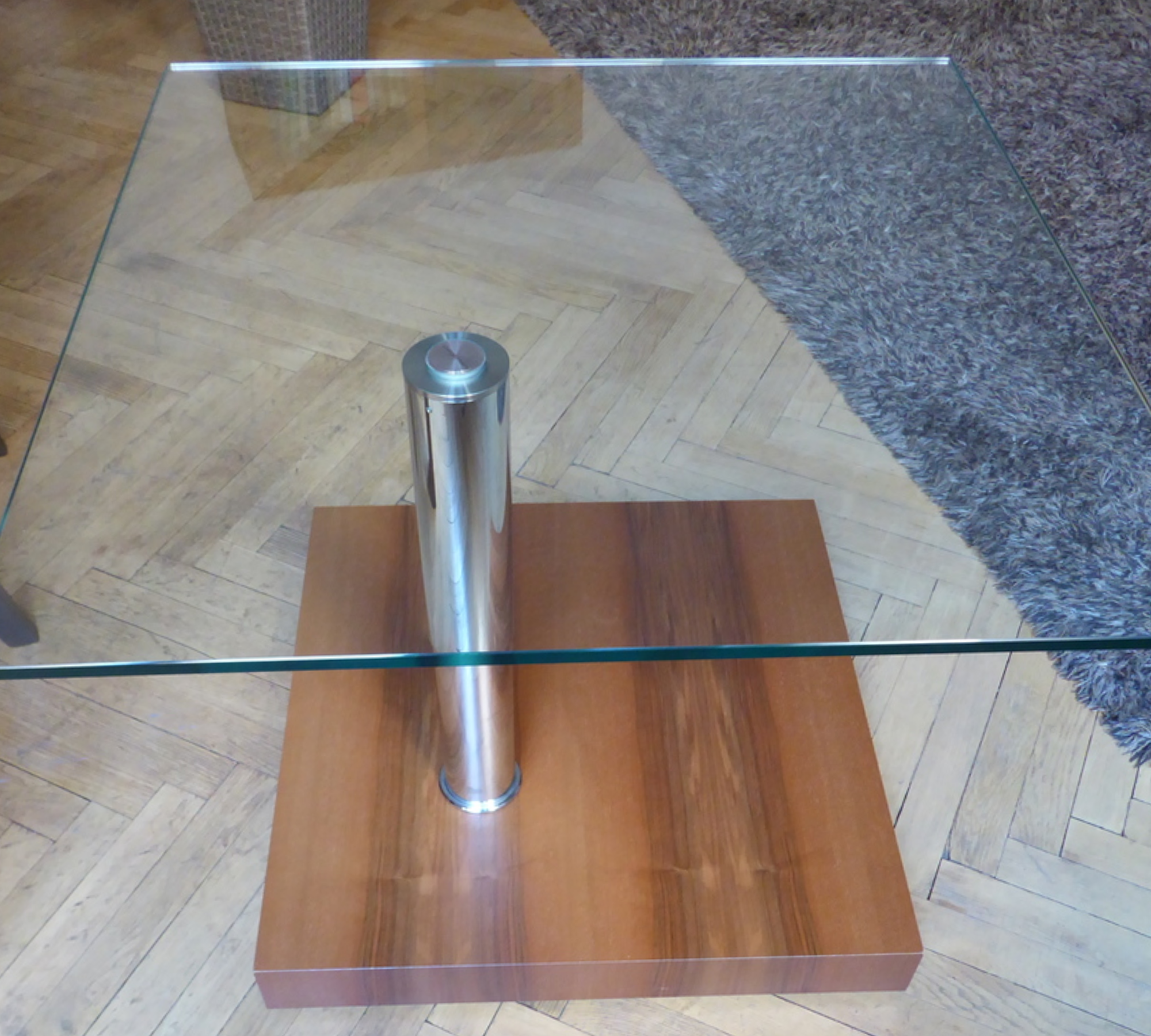 Beistelltisch Glas Holz Braun 