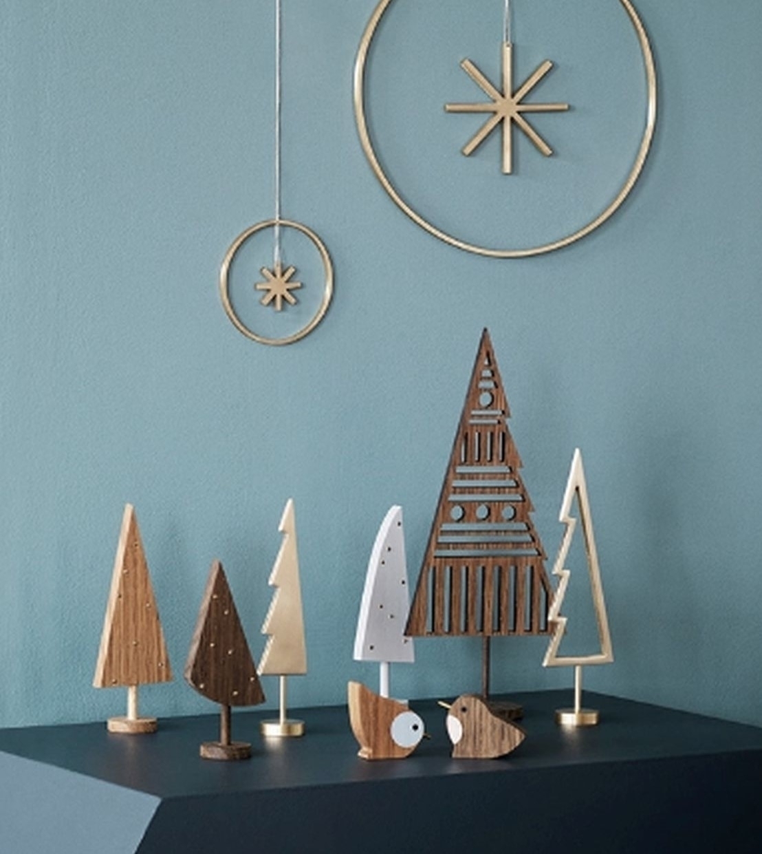 Winterland Messingbaum Massiv Gold