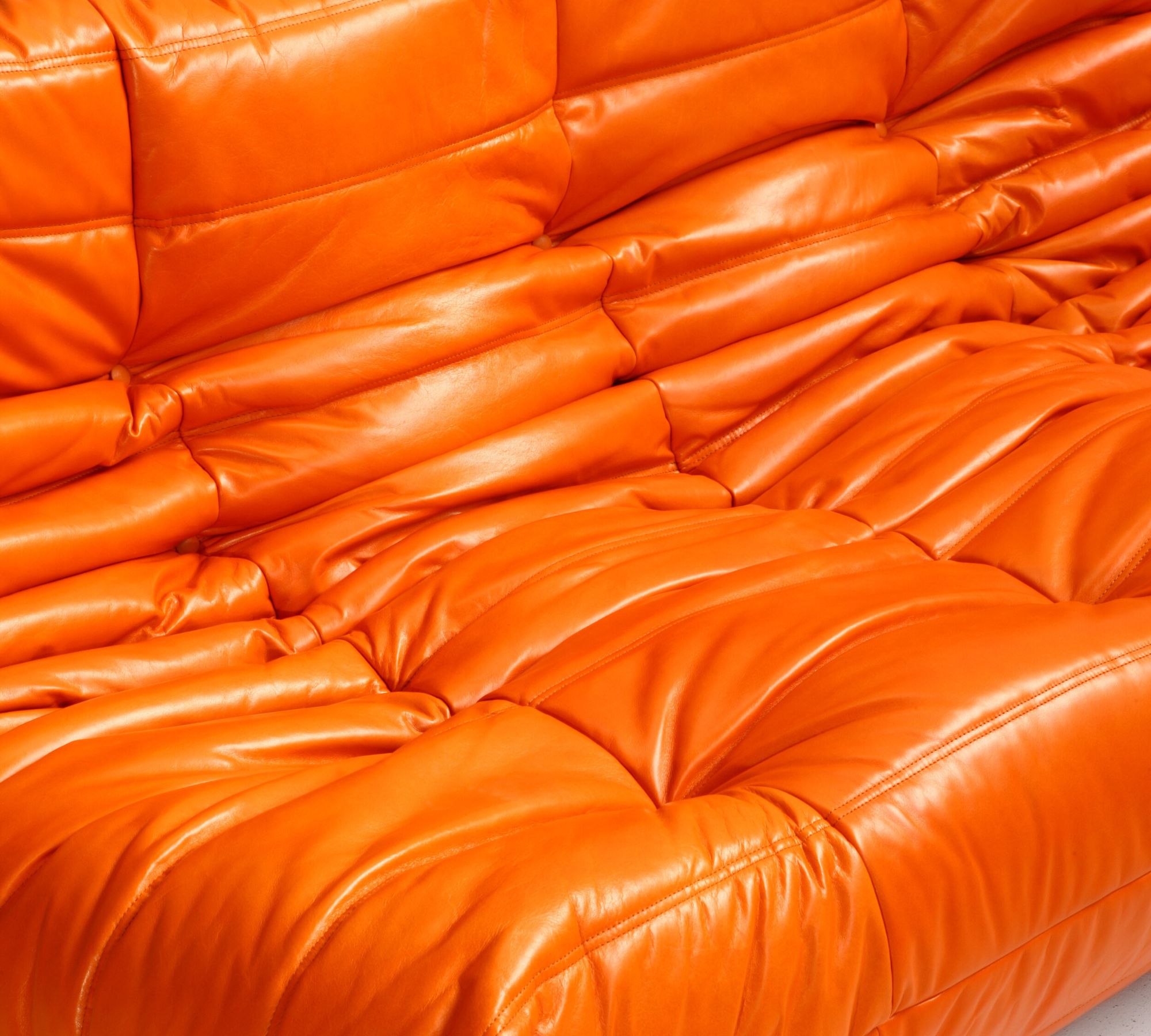 Togo Sofa 3-Sitzer in Premium Leder Orange