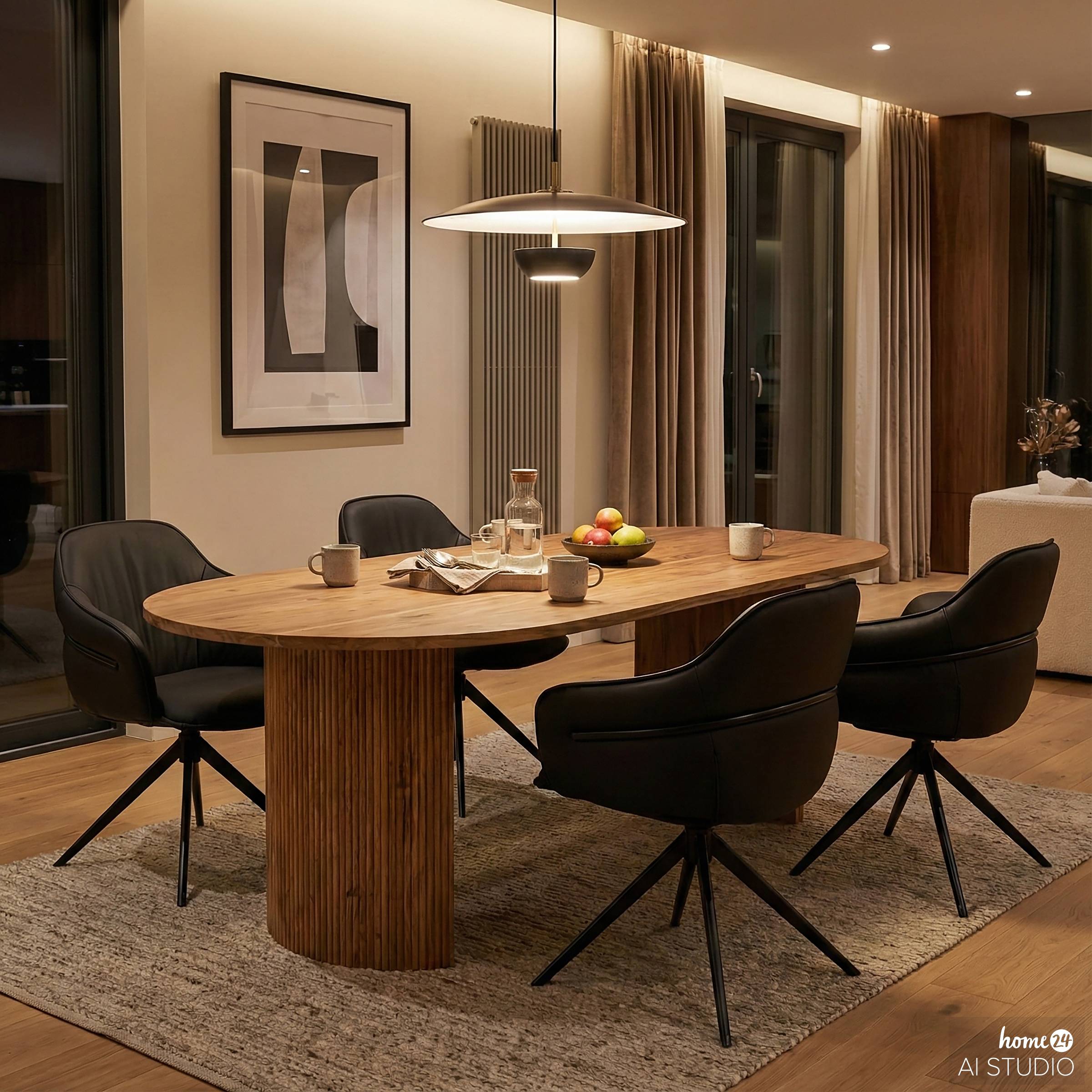 AOBAO Swivel Armchair Black