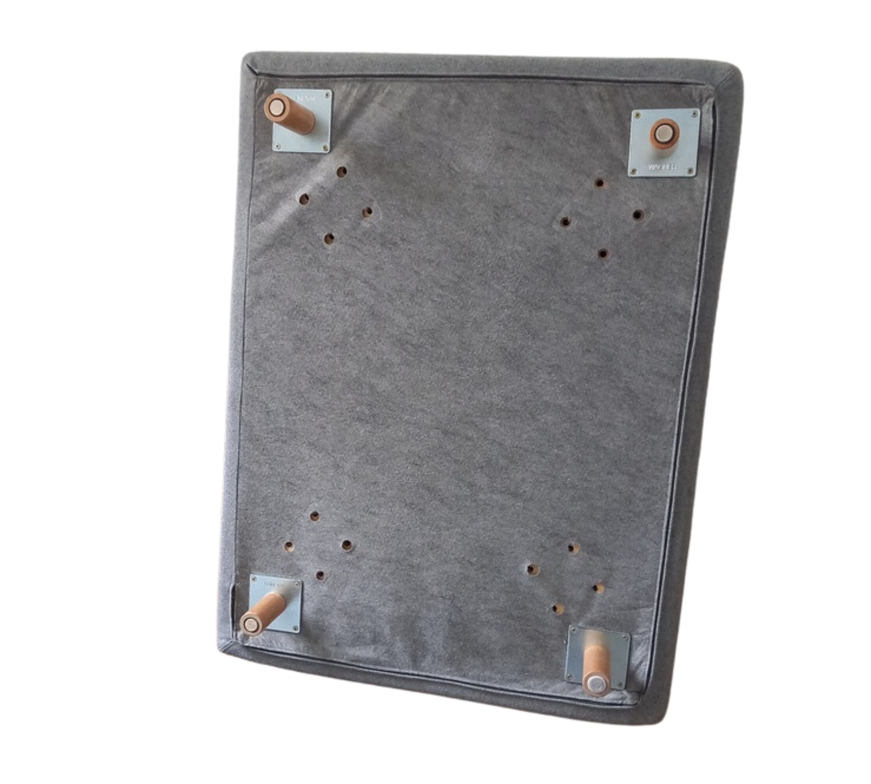 Hocker mit Schlaffunktion Wolle Holz Grau