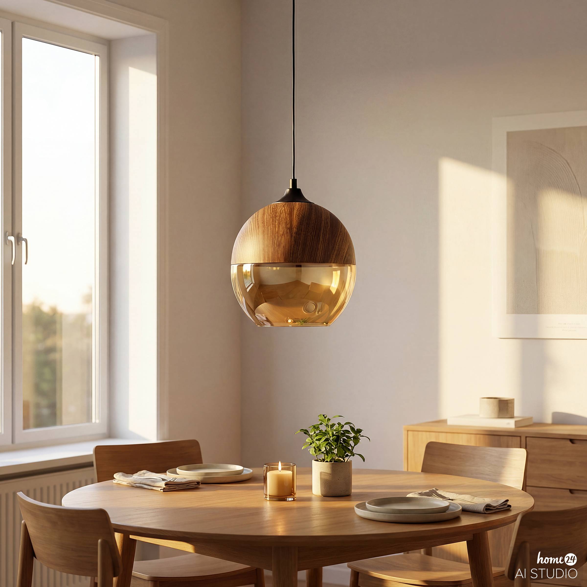 Kavon Spherical Pendant Light 1-bulb Colored Glass Iron