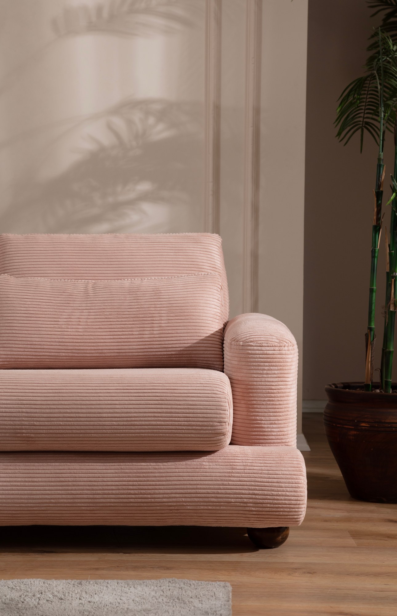 River Ecksofa Links Rosa
