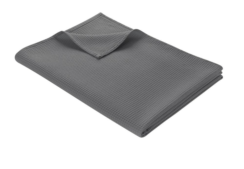 Leichte Decke aus Waffelpiqué 100% Baumwolle Grau Single