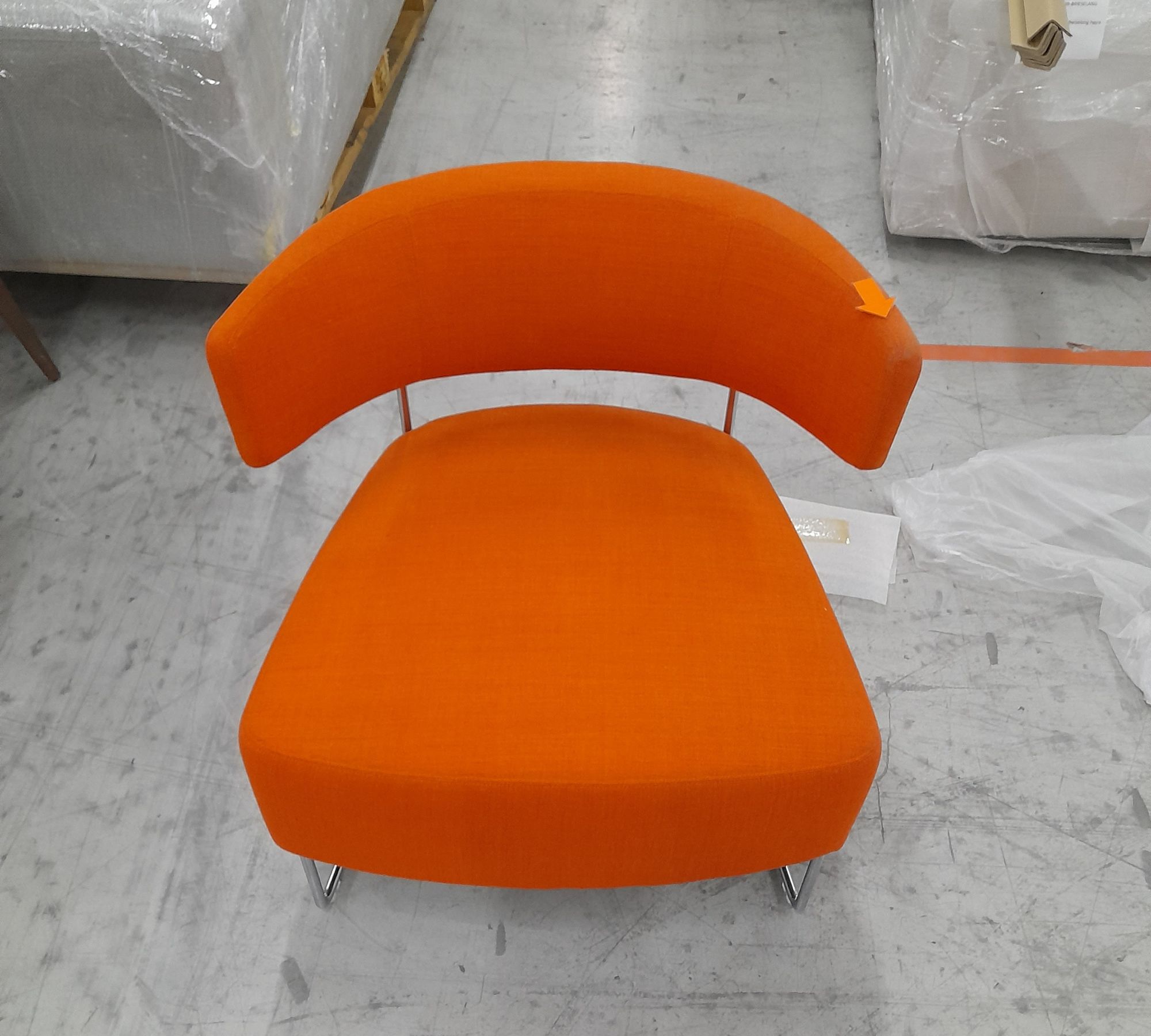 Tauro BU1934 Polstersessel Stahl Stoff Orange