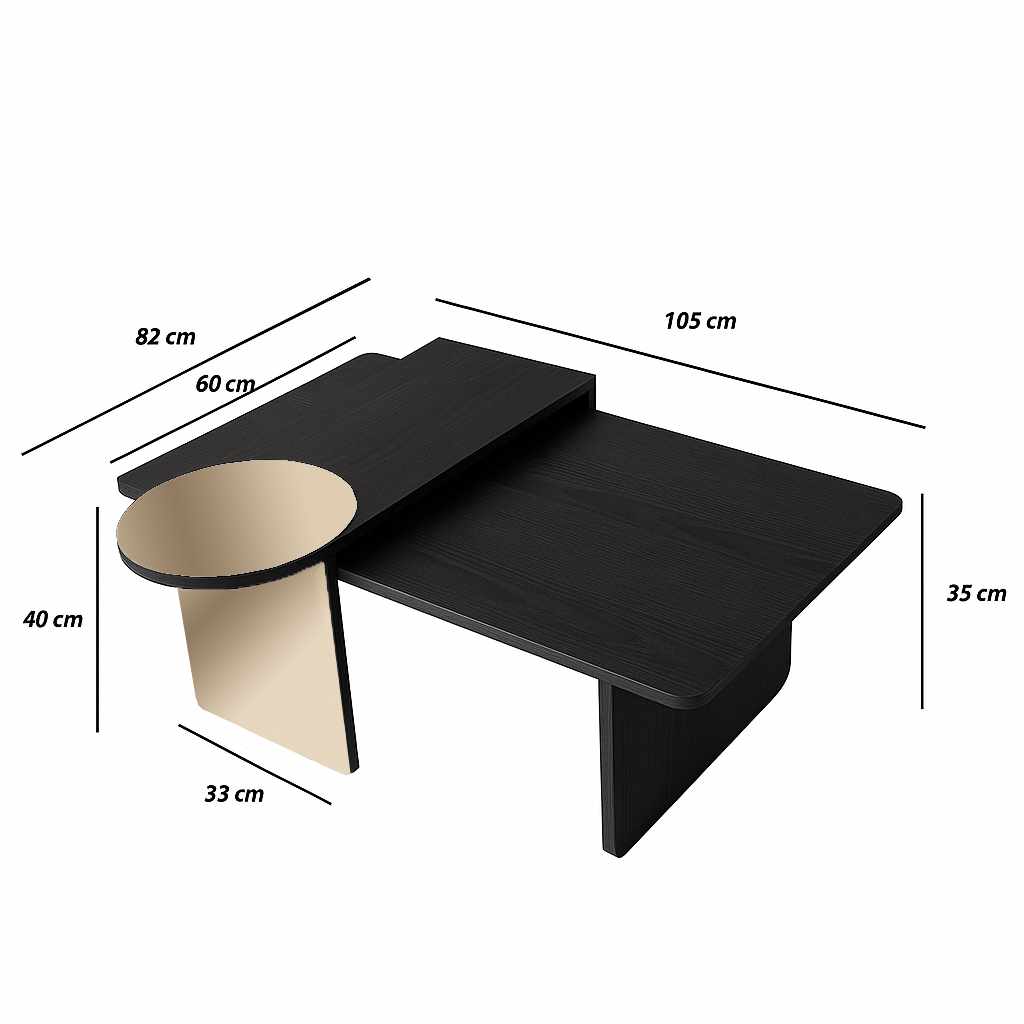 Luna Table Set of 2 Black