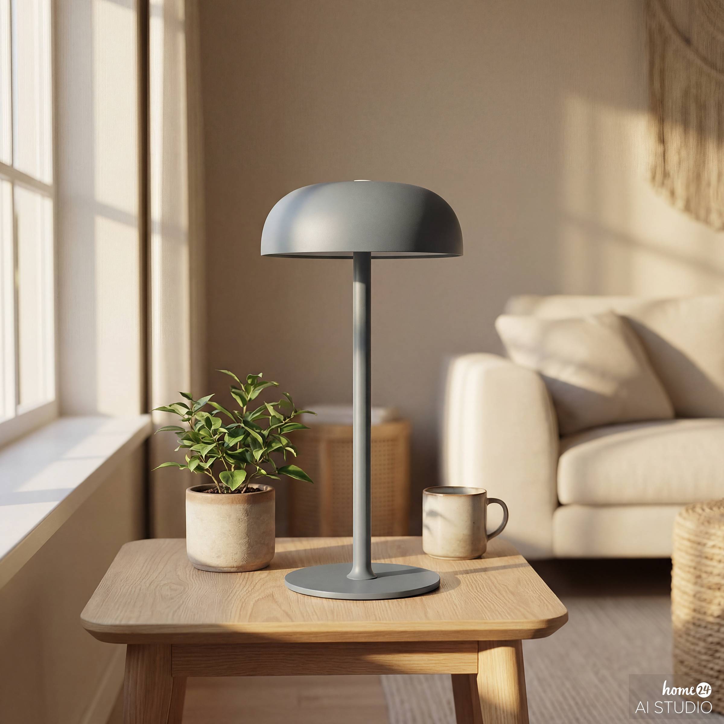 Moll Rechargeable Table Lamp Iron Grey