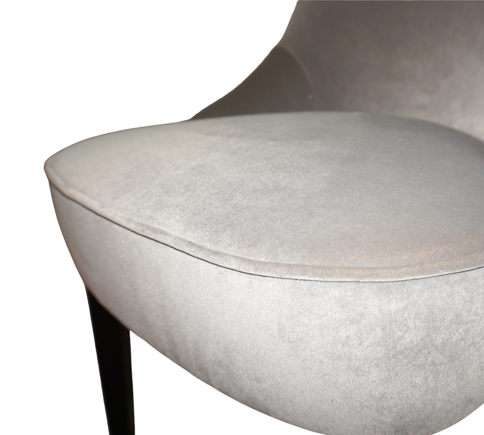 3x Esszimmerstuhl Holz Samt Grau Silber 