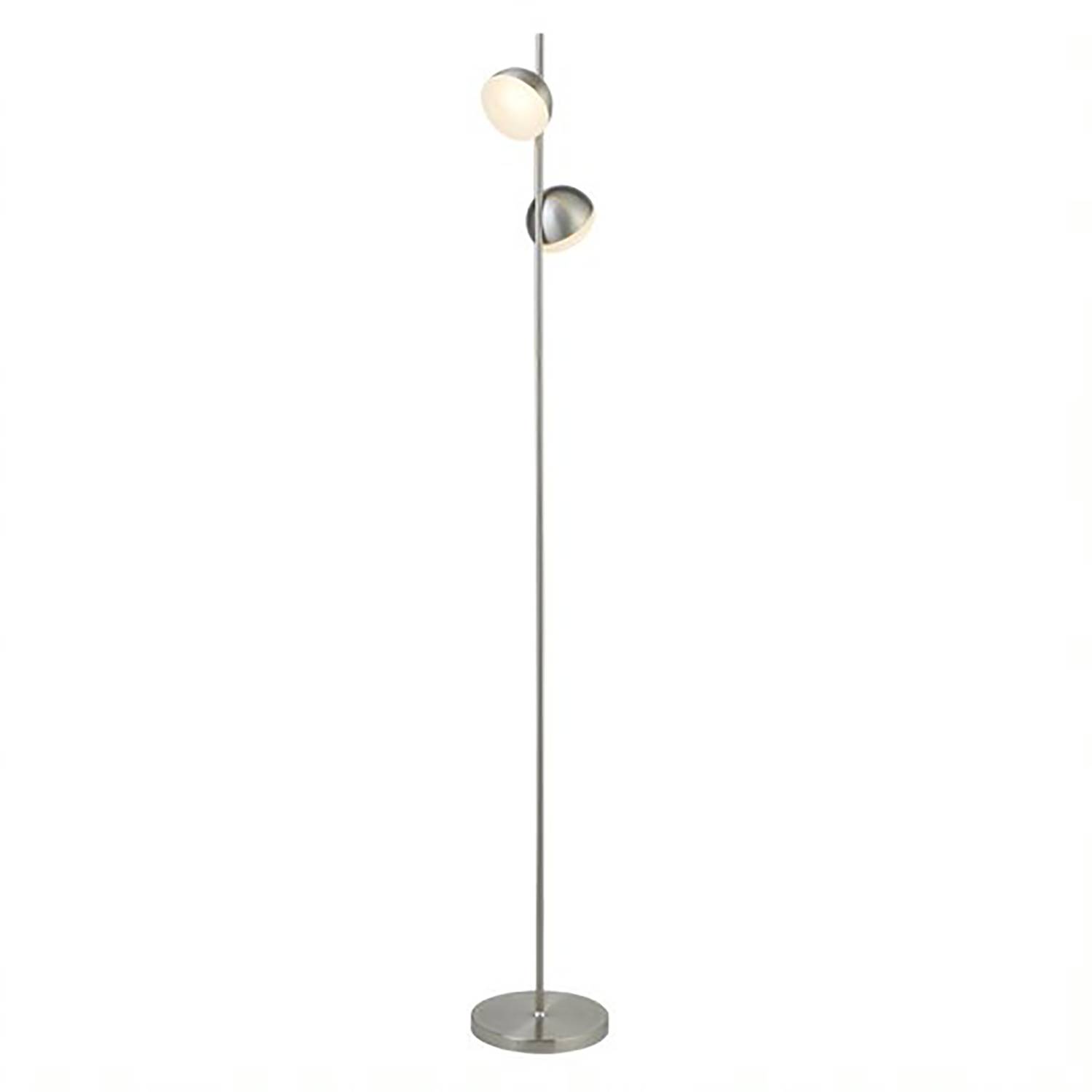 2-Flammig LED-Stehleuchte Tully Stahl Edelstahl