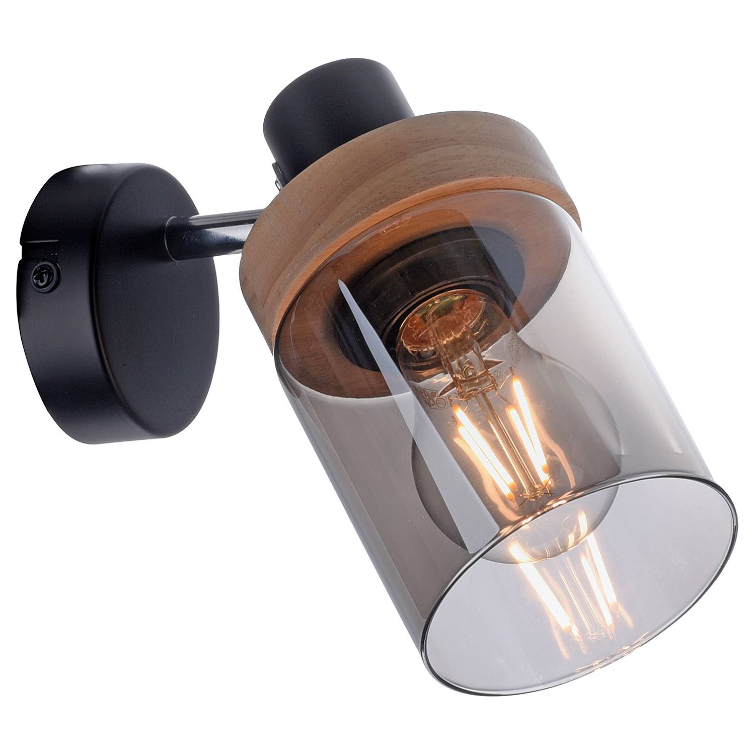 Pasqual Wall Lamp Smoked Glass Iron 1-light