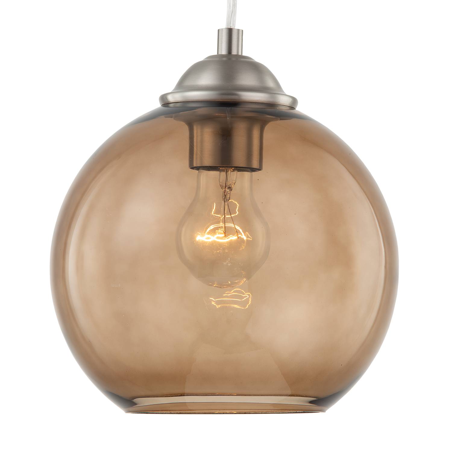 Pendelleuchte Arveda Glas Eisen Braun