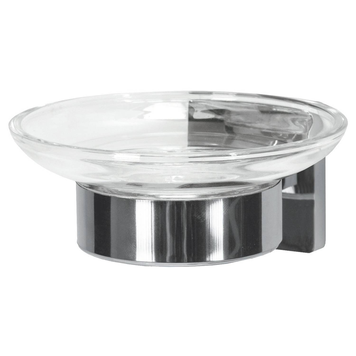 Soap dish Luno Polystyrene Stainless steel Clear