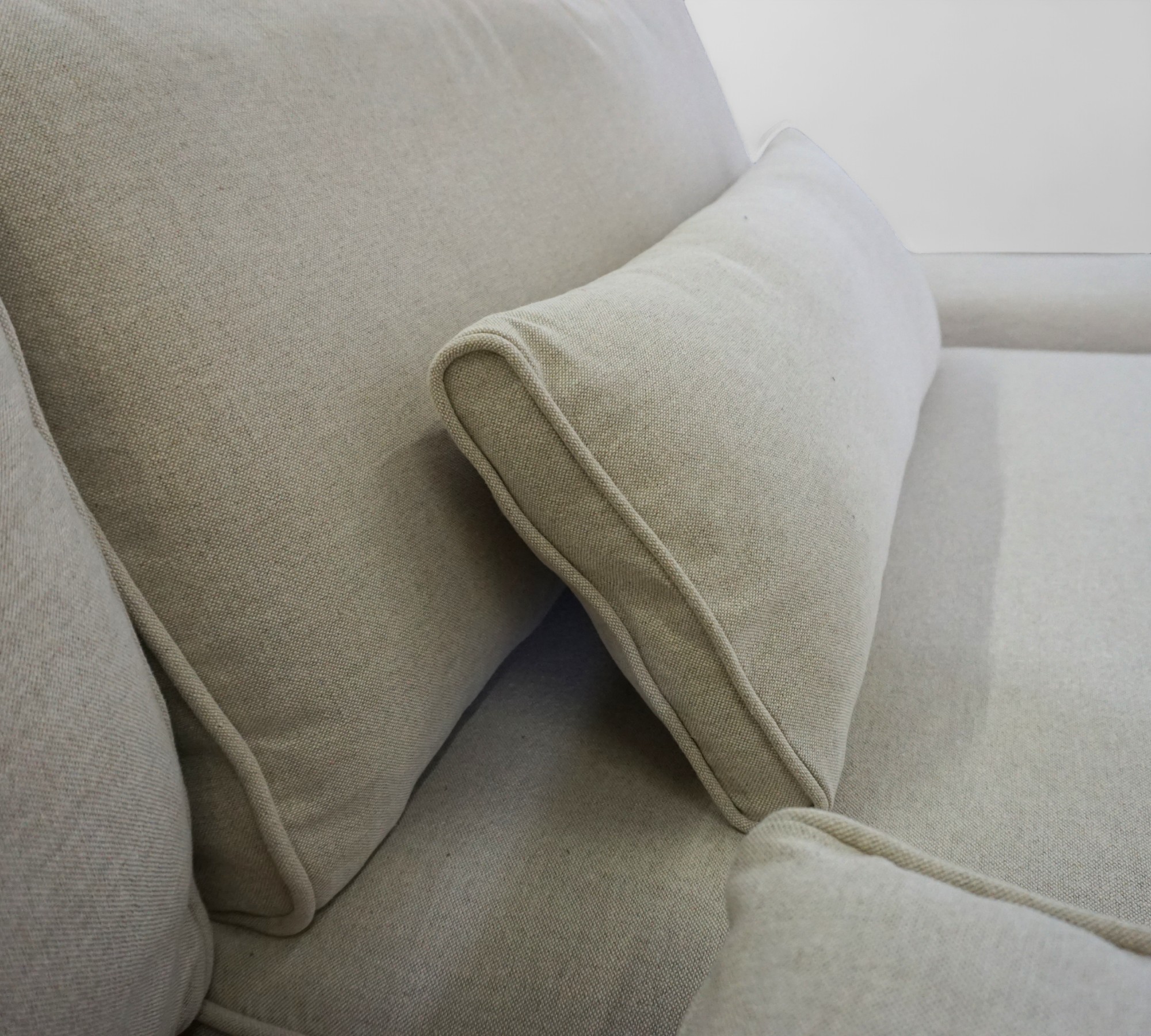 Trent Ecksofa Baumwolle-Leinenstoff Creme