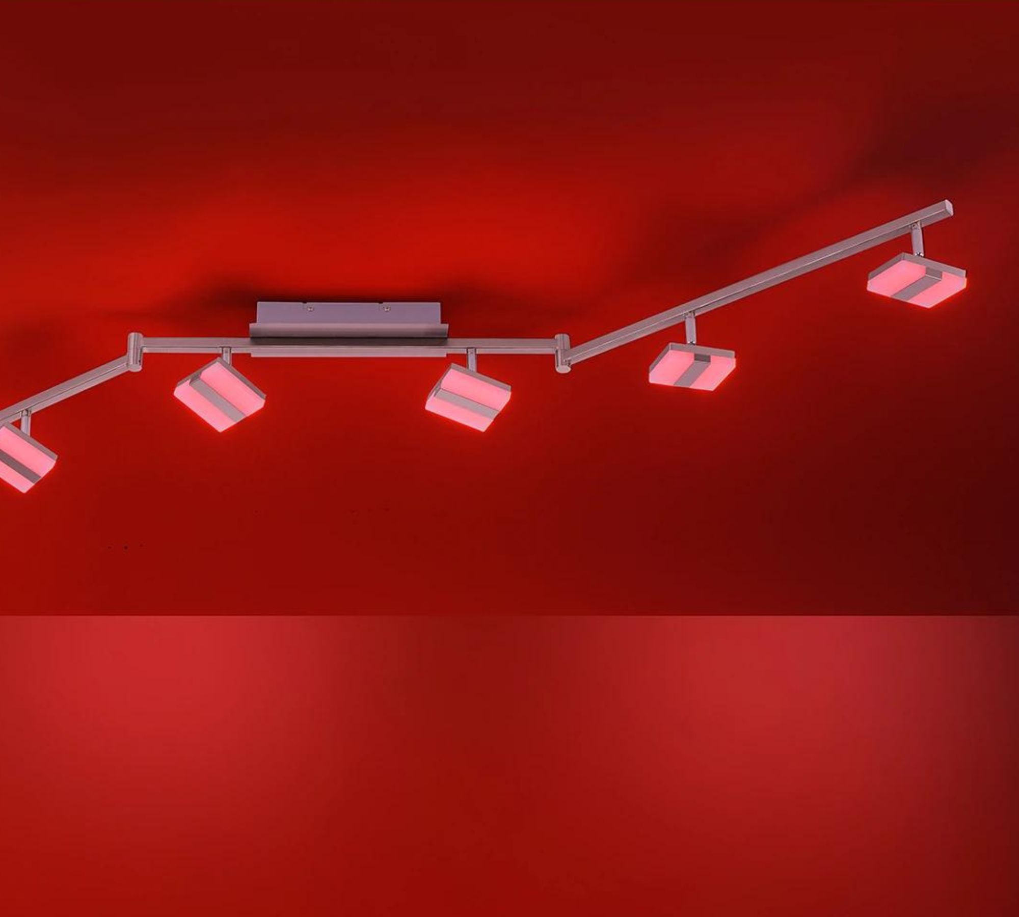 LED Deckenleuchte 6-flammig Eisen Kunststoff Silber