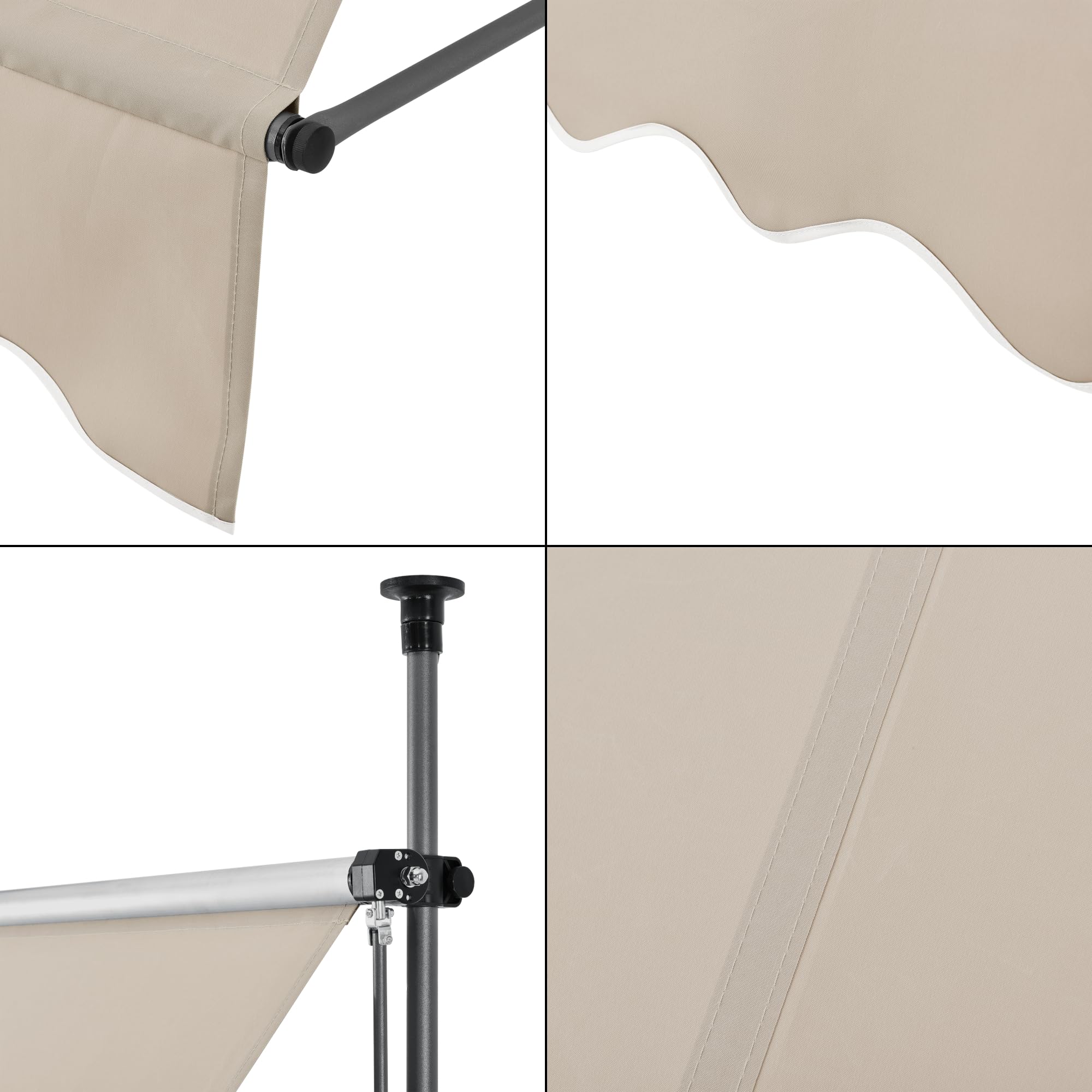 Klemmmarkise ohne Bohren Beige