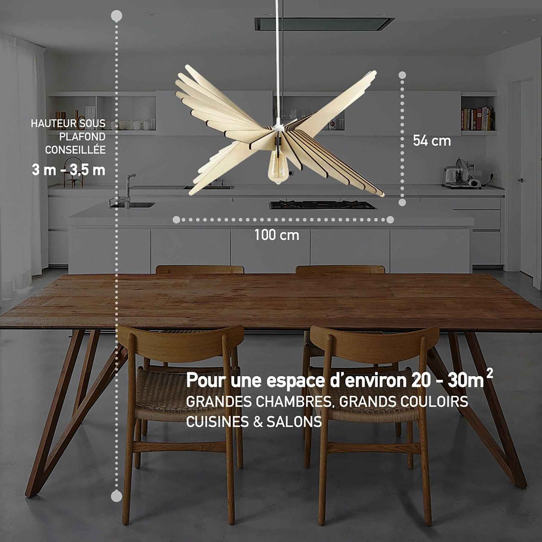 Albatros L'imparfait Lampada a sospensione Legno 100cm
