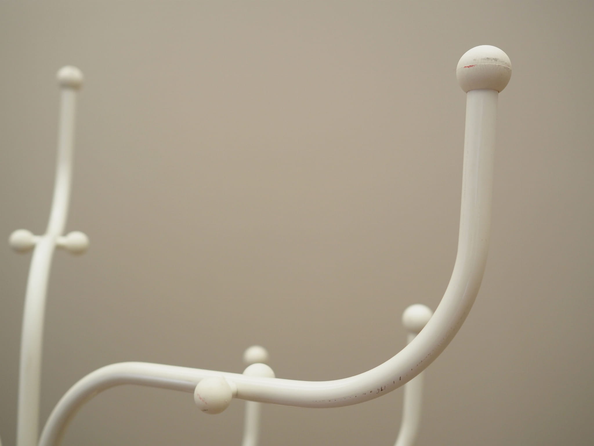 Vintage coat rack metal white 1970s