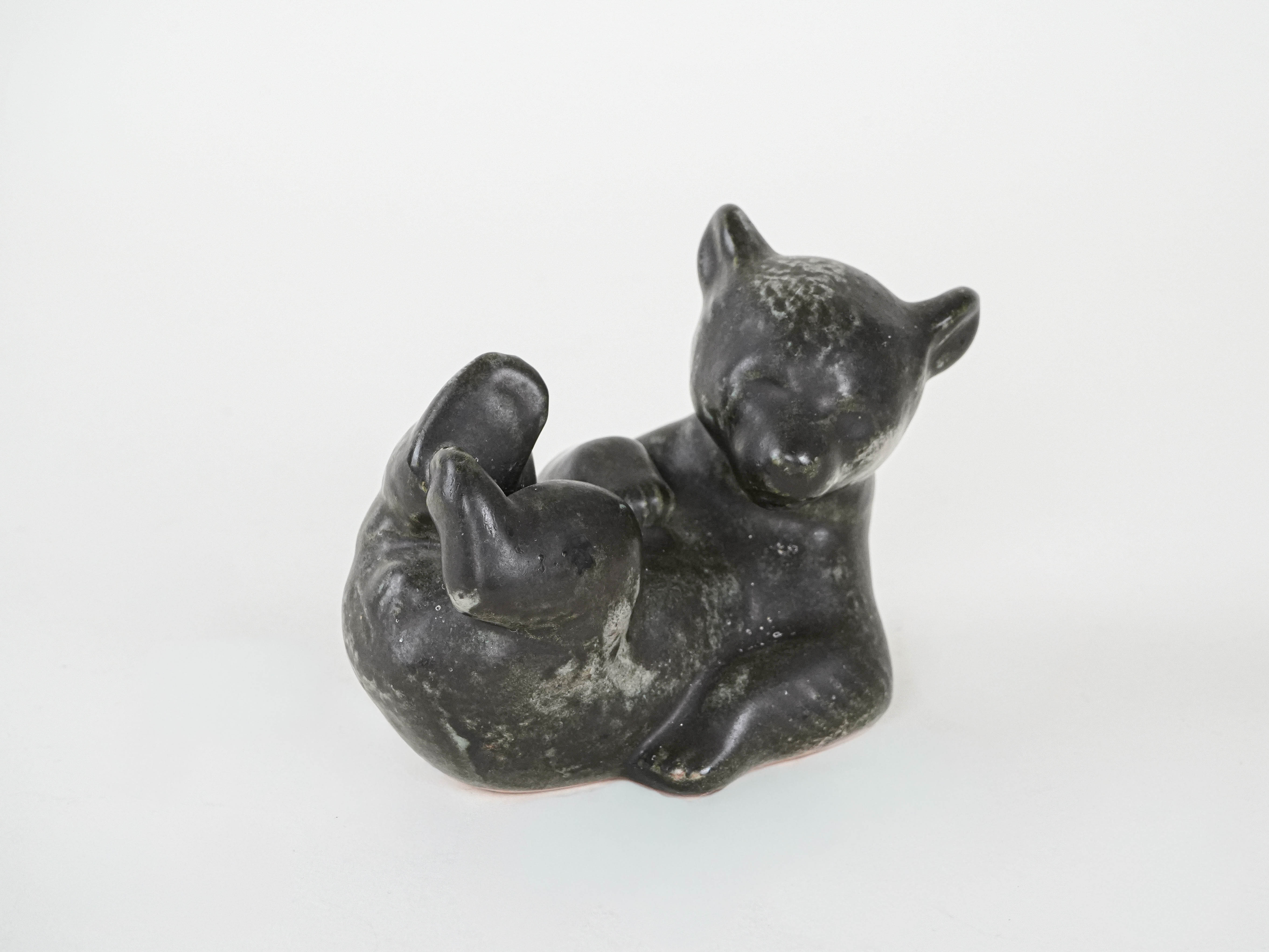 Teddy bear figure 1960s ceramics