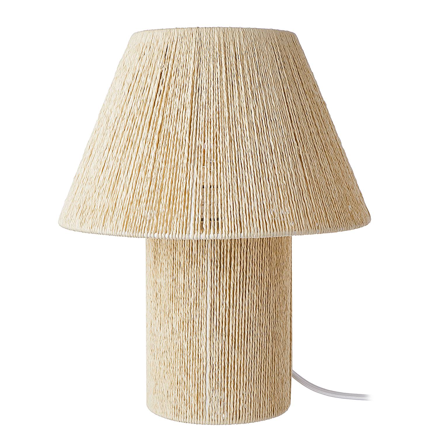 Tischleuchte WEAVER Papiergeflecht Metall Beige