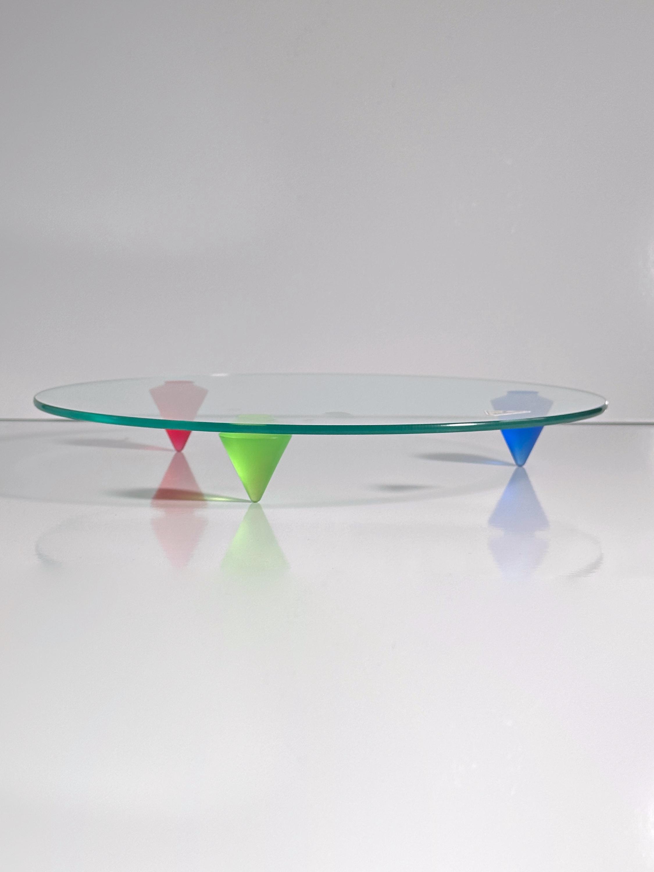 Vintage Postmodern Schale Glas 1980er Jahre