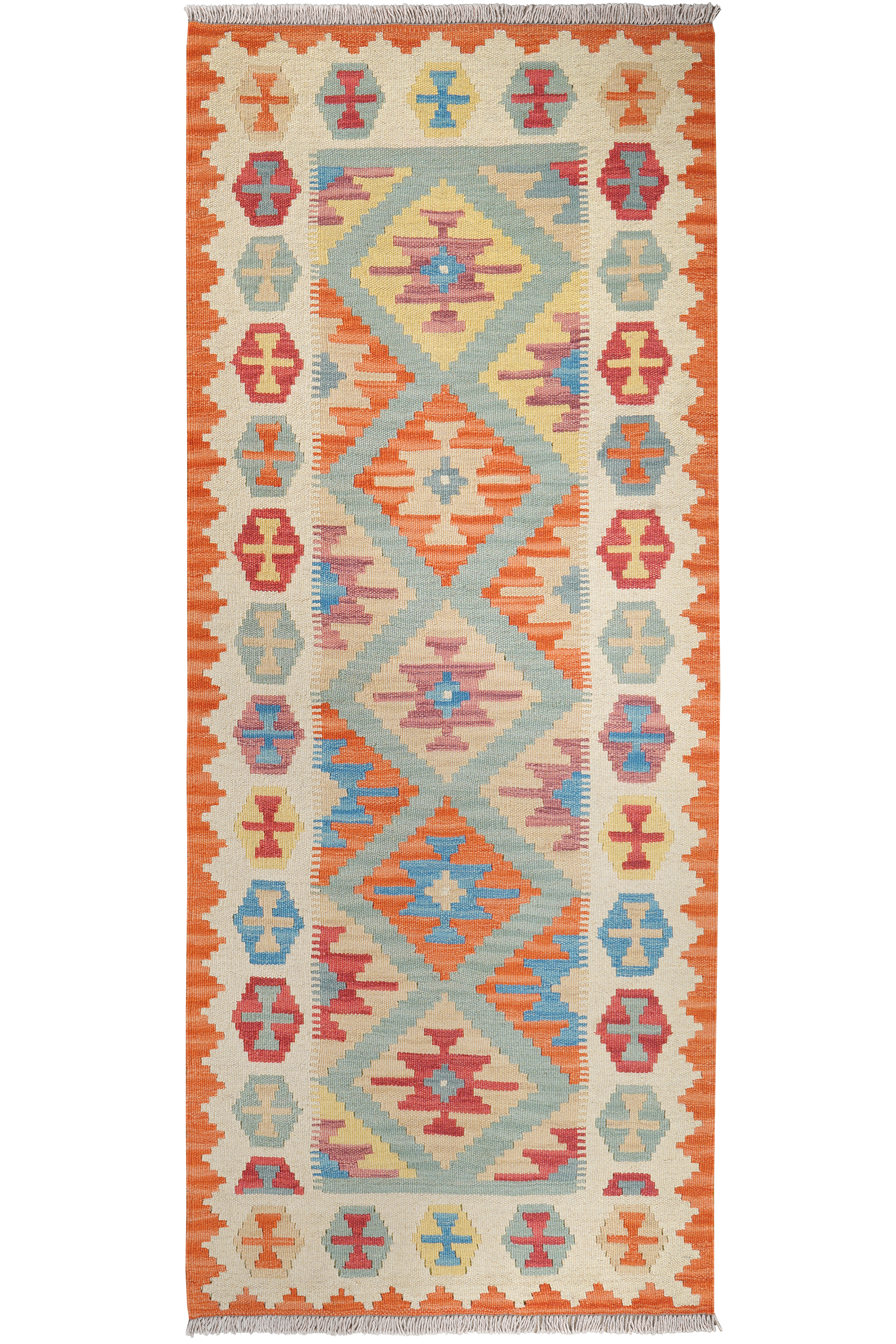 Tappeto Kilim Gashgai Lana Verde