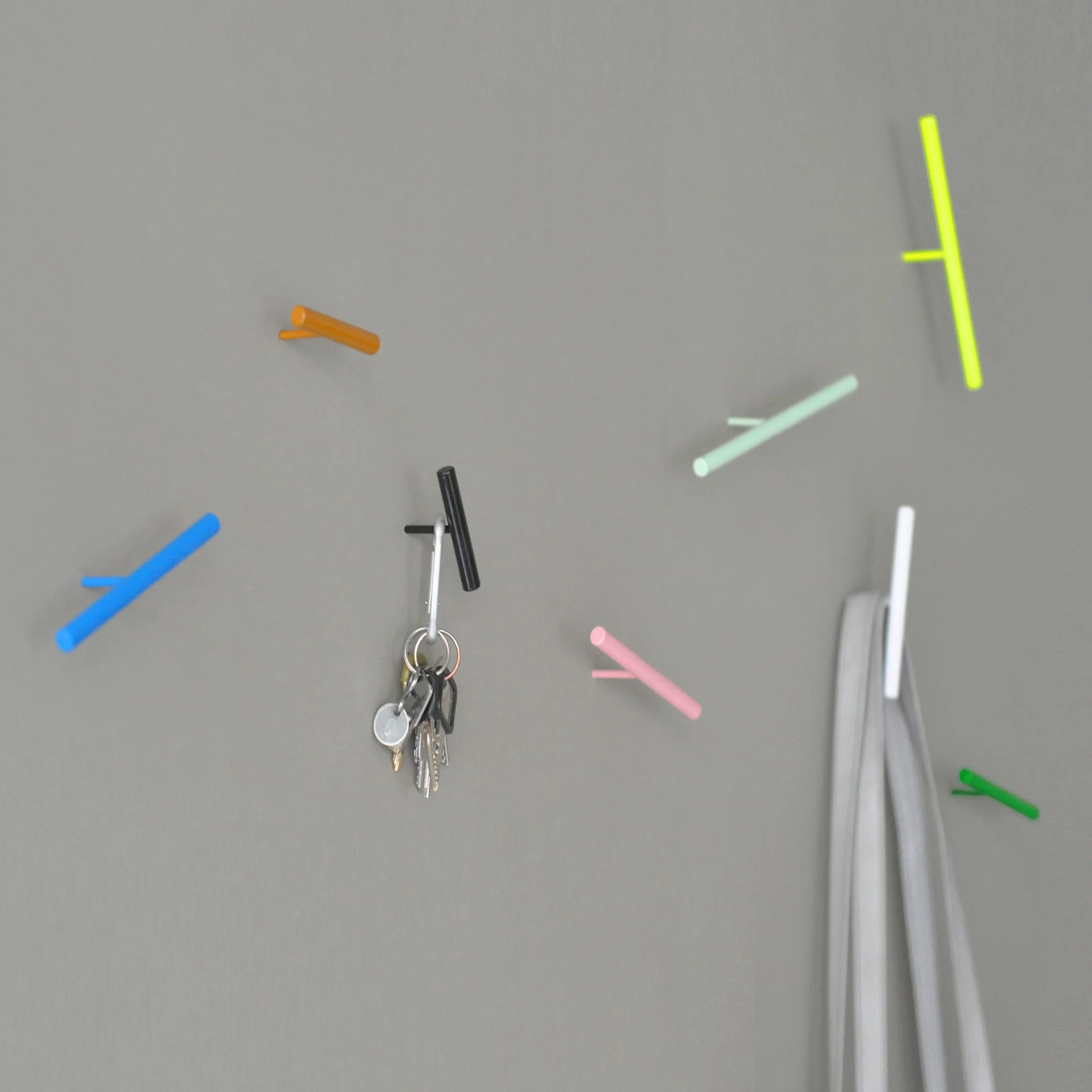 Line Haken Klein Stahl Pulverbeschichtet Neongelb