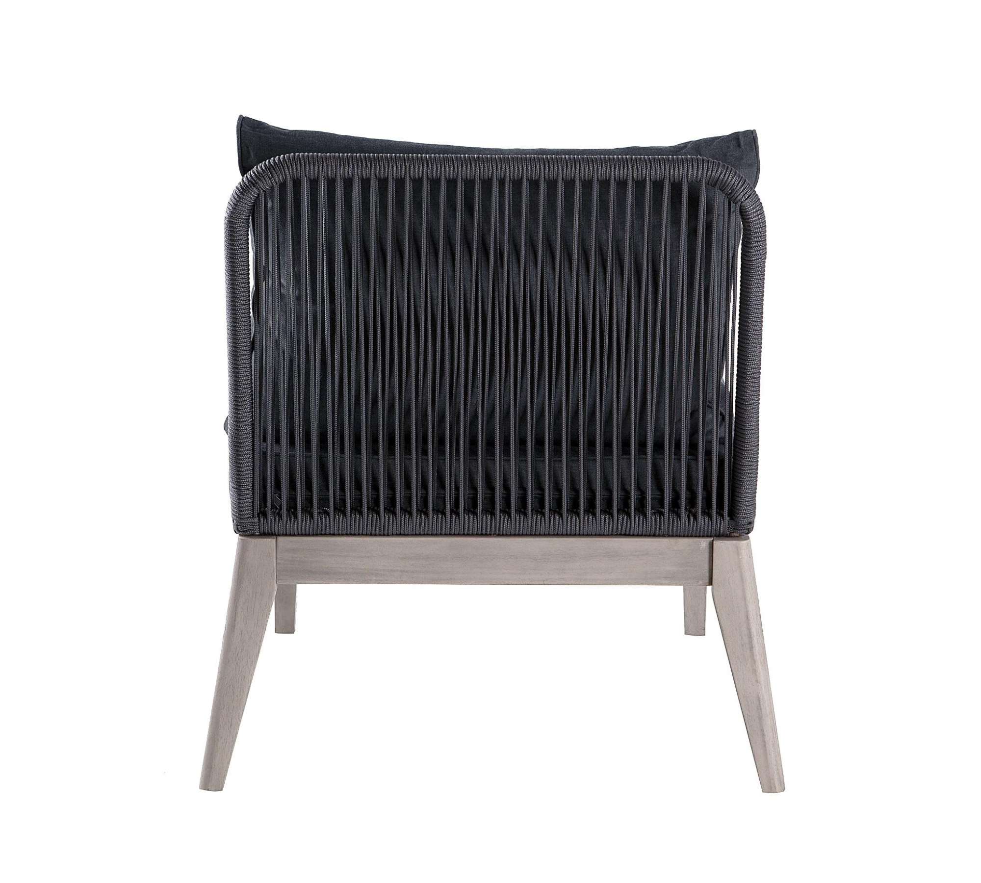 Loungesessel Holz Metall Grau