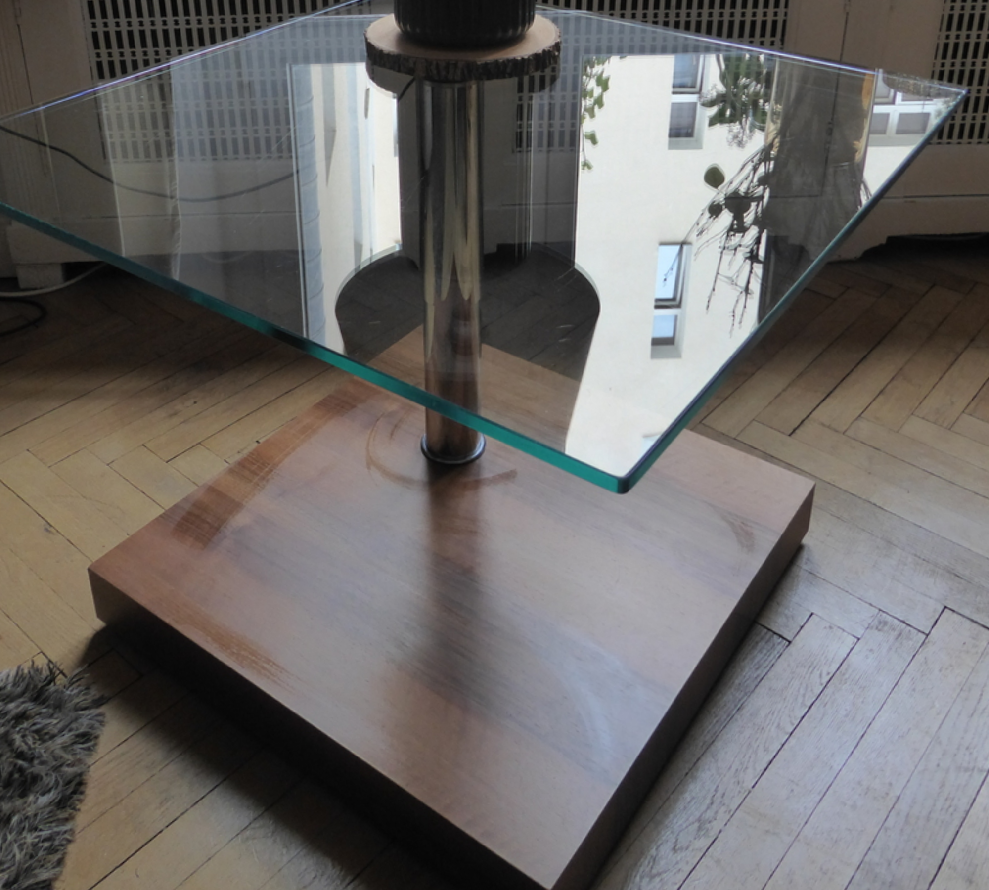Beistelltisch Glas Holz Braun 