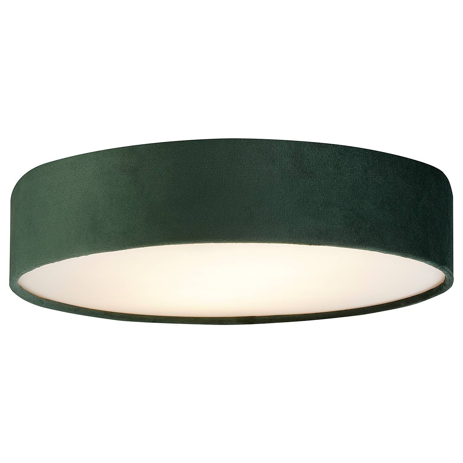 Ceiling light Drum velvet dark green Ø 50cm