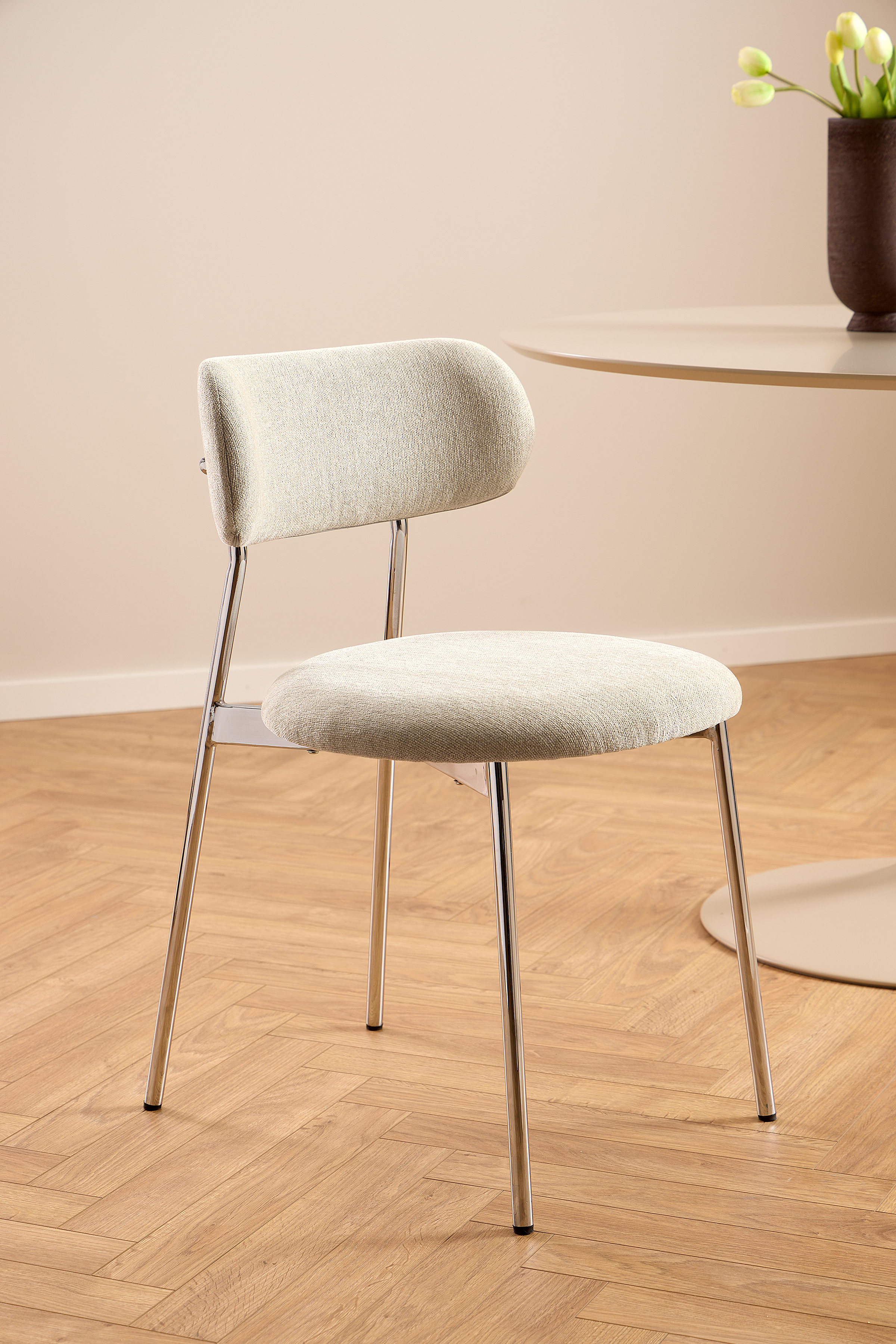 Upholstered chair SUKHO set of 2 Cream