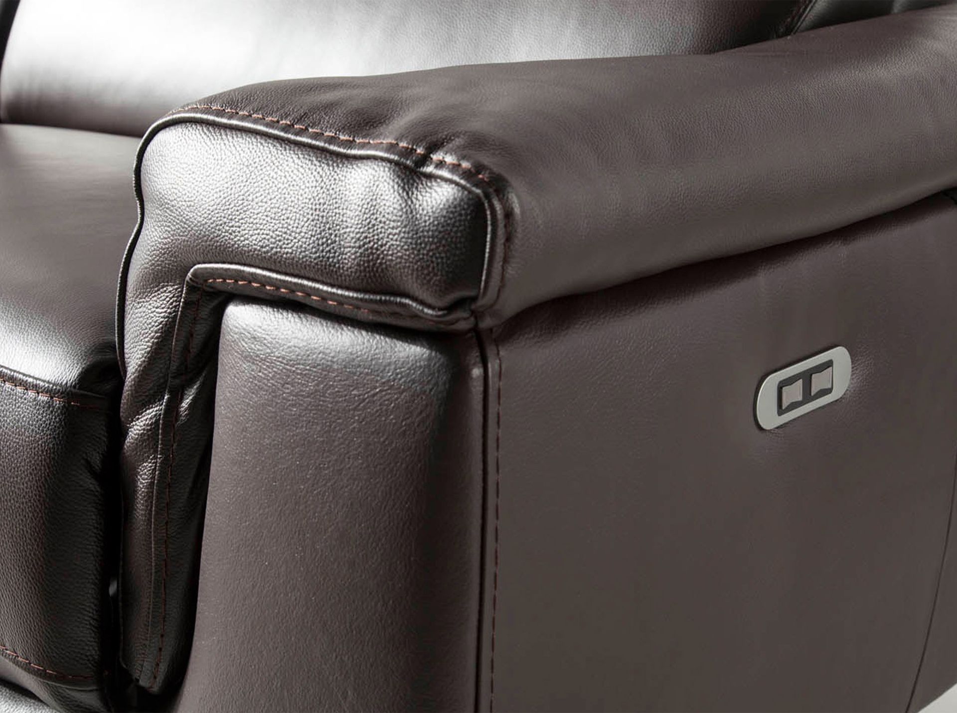 Sofa 3-Sitzer mit Relaxfunktion Leder Schokoladenbraun