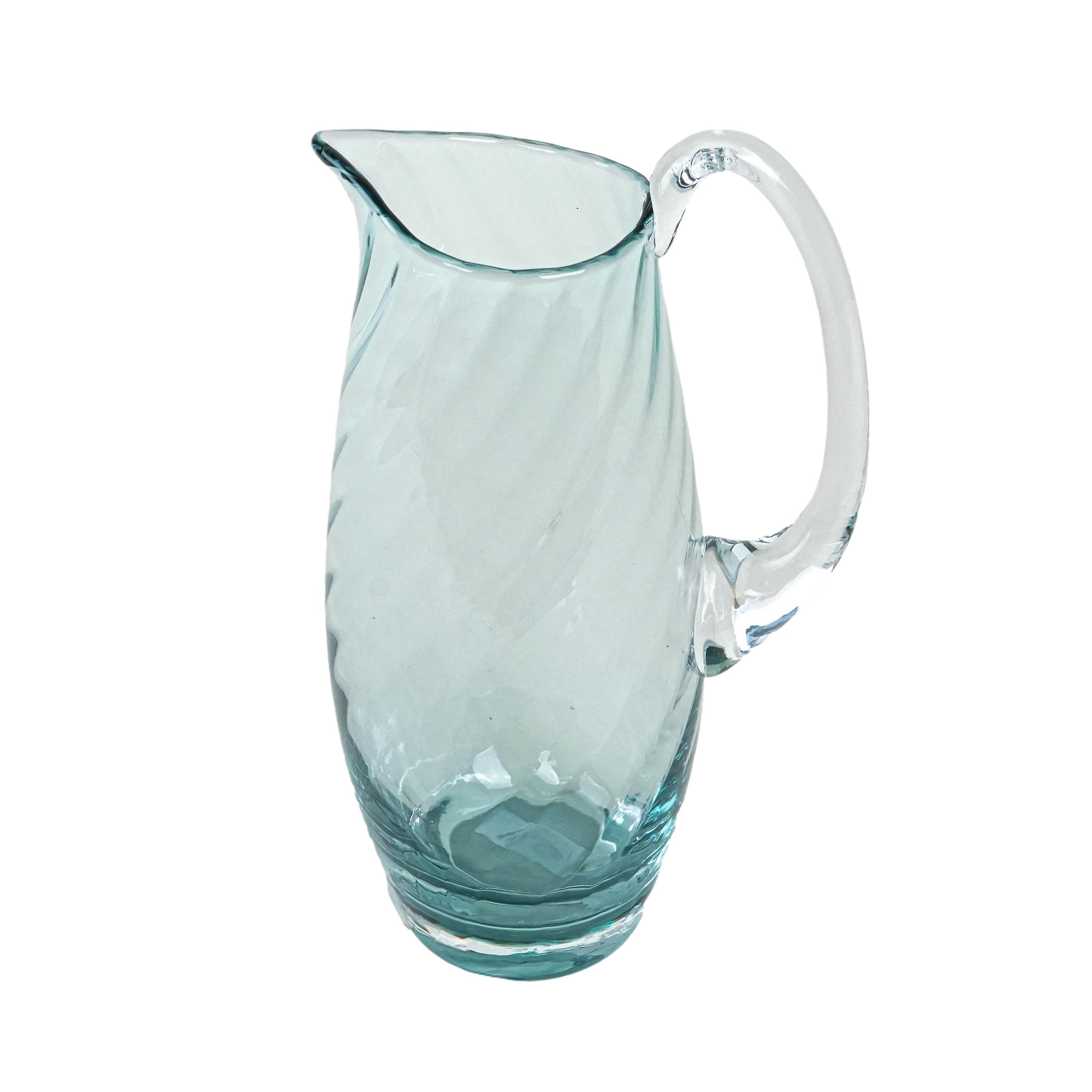 Glass jug Light blue 1970s