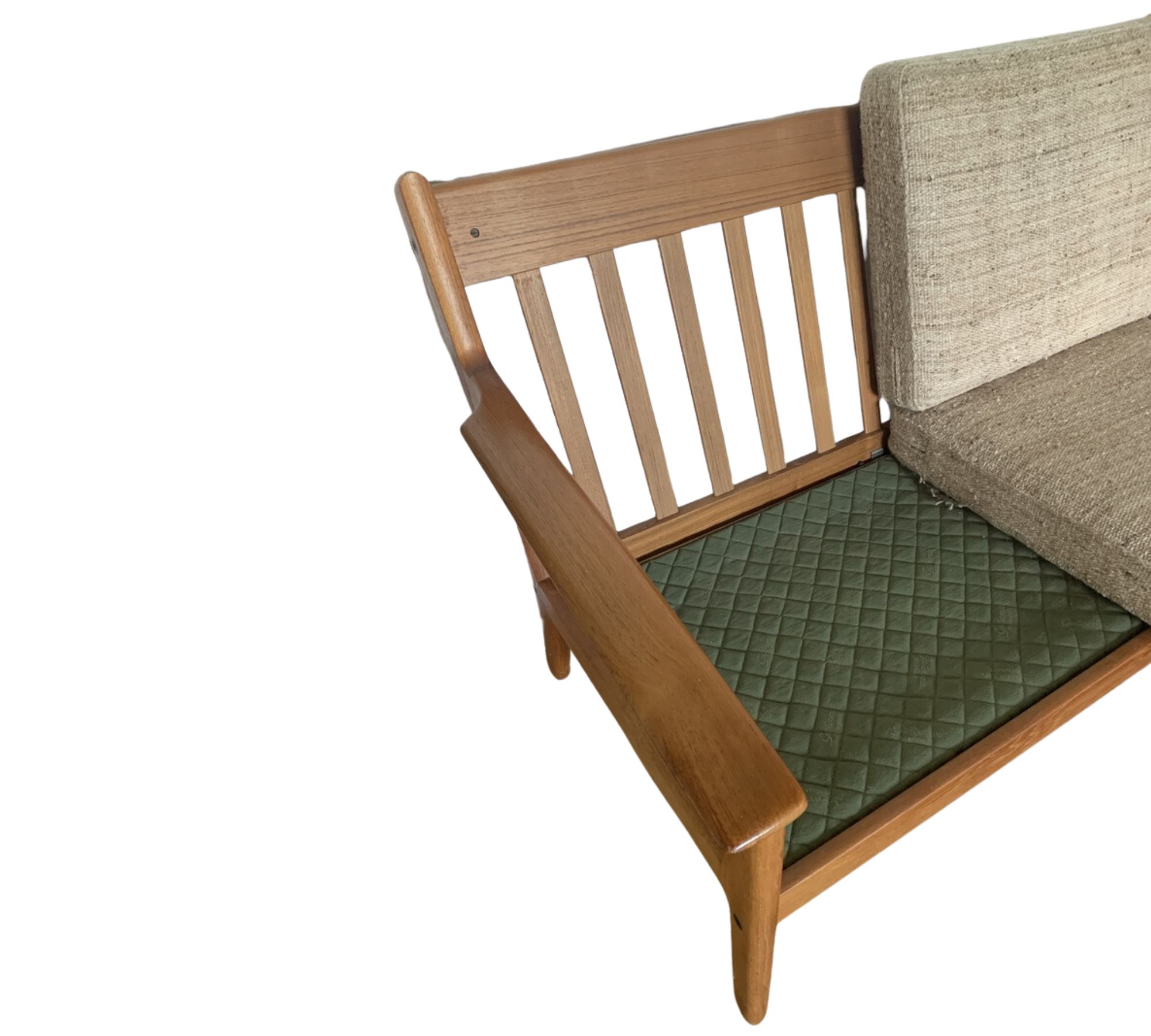 Vintage Sofa Hans J. Wegner Holz Baumwolle Braun 60er Jahre