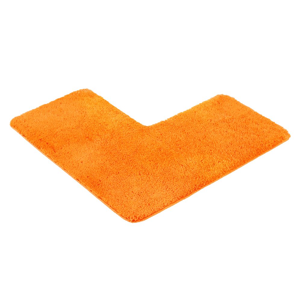 Flauschige Hochflor Eckbadematte Orange Öko-Tex Standard