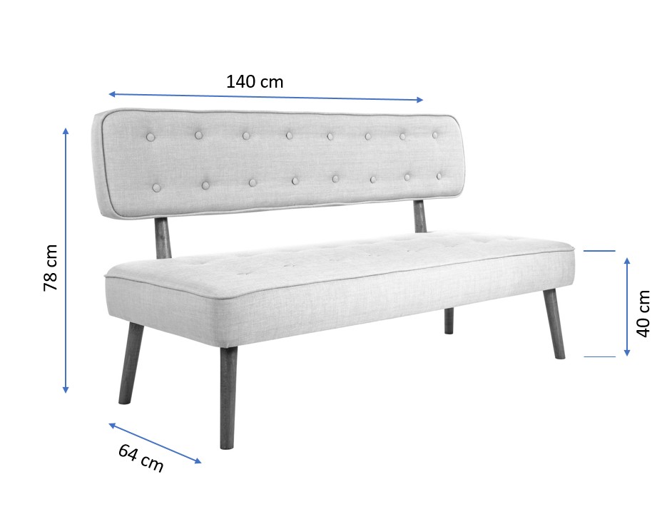 WestHolz Loveseat Sofa 2-Sitzer Nachtblau